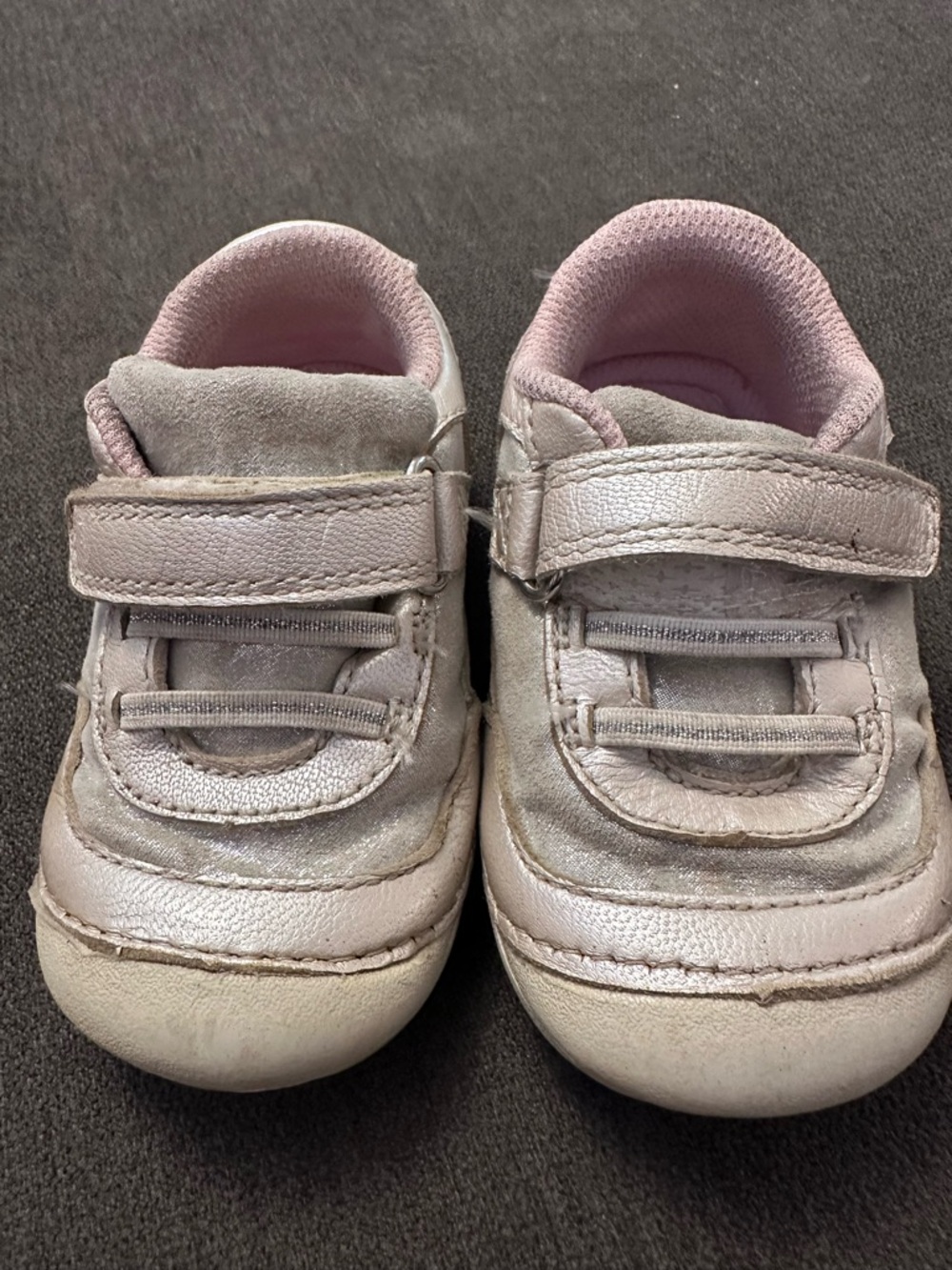 Stride Rite Size 5 First Walker Sneakers Pink Silver Toddler Shoes